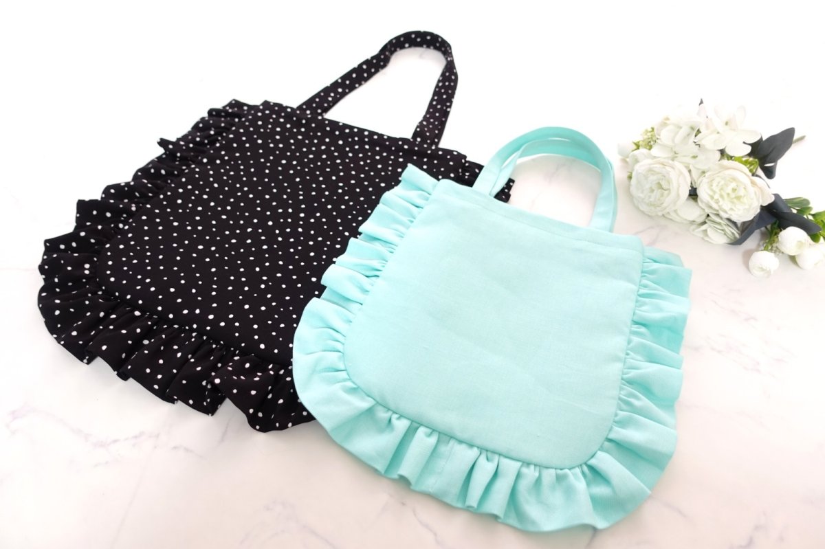 画像3: Peony（ピオニー）フリルトートバッグ型紙【タテ型・ヨコ型デザイン/各2サイズ展開】 (3)