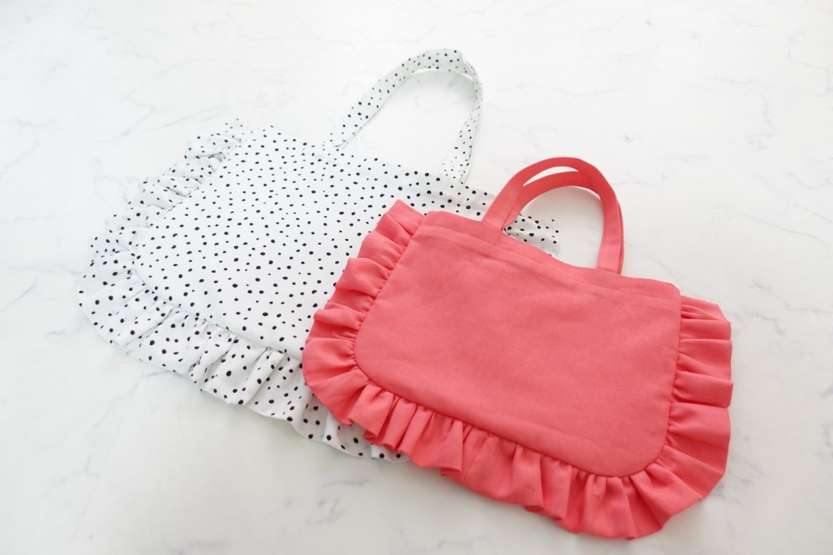 画像4: Peony（ピオニー）フリルトートバッグ型紙【タテ型・ヨコ型デザイン/各2サイズ展開】 (4)