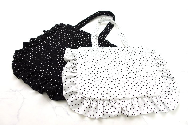 画像1: Peony(ピオニー)フリルトートバッグ型紙【タテ型・ヨコ型デザイン/各2サイズ展開】