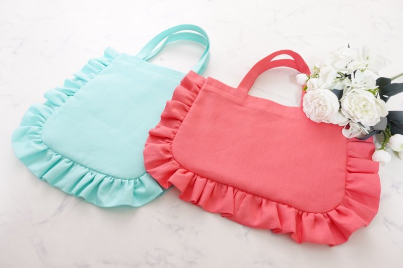 画像2: Peony(ピオニー)フリルトートバッグ型紙【タテ型・ヨコ型デザイン/各2サイズ展開】