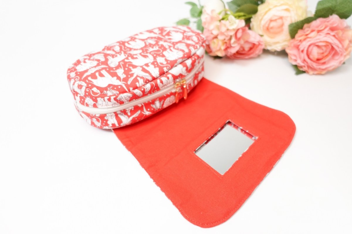 画像11:  Agnès(アニエス)ミラー付きラウンドファスナー開閉ポーチ（２サイズ展開） (11)