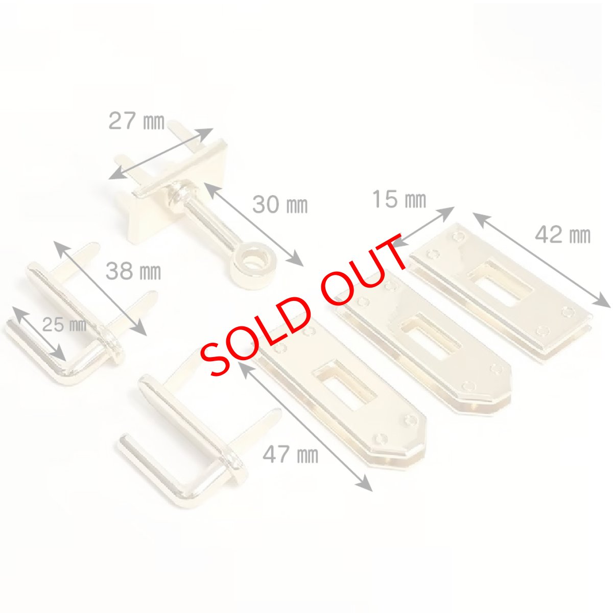 画像2: ３段ひねり金具＆足折れフックセット６点金具セット/Camellia（カメリア）専用資材 (2)