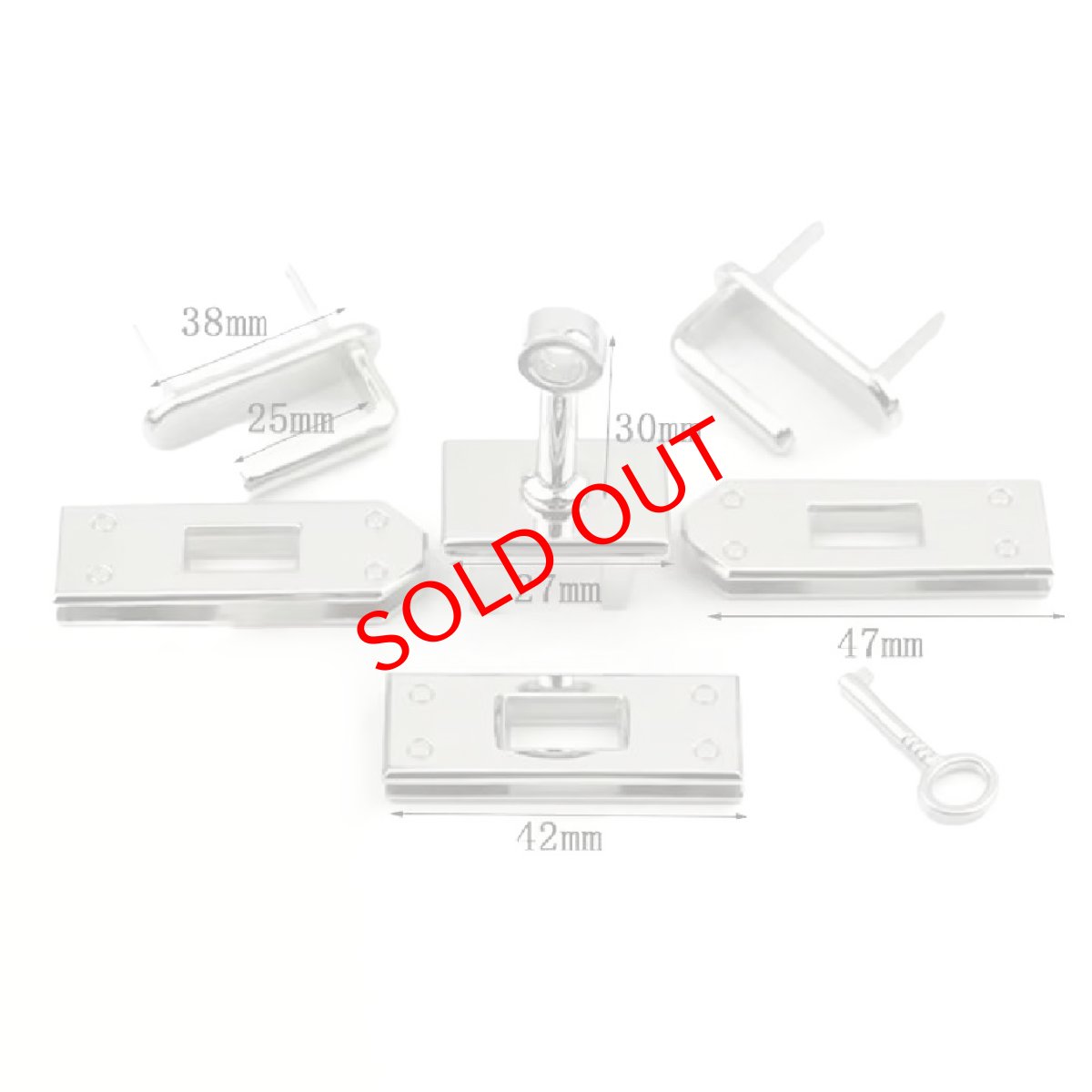 画像3: ３段ひねり金具＆足折れフックセット６点金具セット/Camellia（カメリア）専用資材 (3)