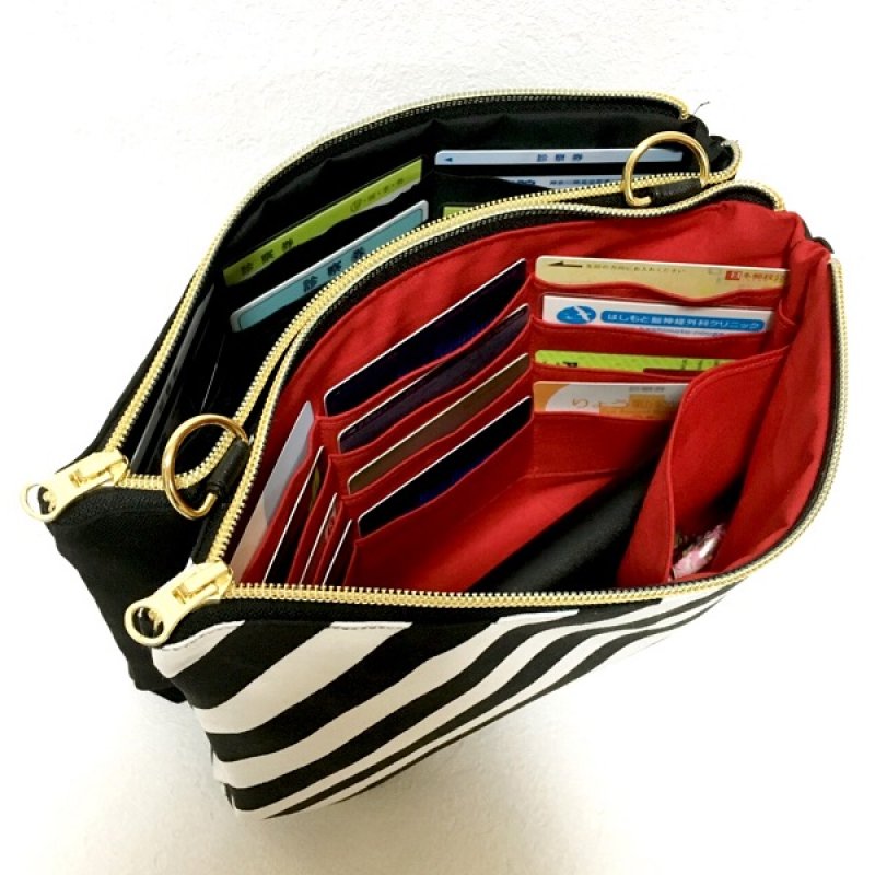 画像1: MMZ-58  Chelsea（チェルシー）シングル・ダブル・トリプル・ポーチ・ポシェット（まち有）型紙・パターン（3サイズセット）