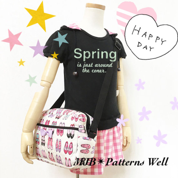 通園バッグ/幼稚園バッグ/キッズ斜めがけバッグ　A4版　ブログレシピ