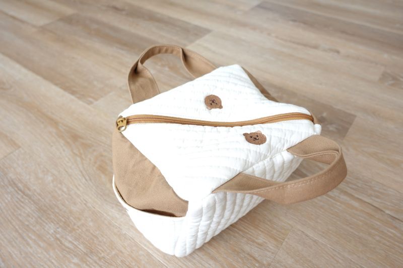 画像6: Giselle（ジゼル）斜め切り替え開閉のサイコロトートバッグ【3サイズ展開】 (6)